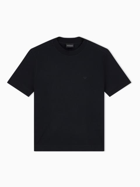 EMPORIO ARMANI JERSEY T-SHIRT WITH MICRO EAGLE EMBROIDERY