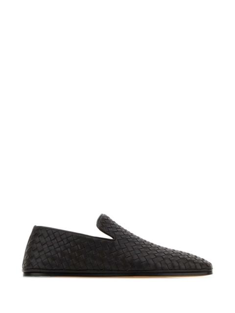 Bottega Veneta Dark Brown Leather Palazzo Loafers Espesso Slippers