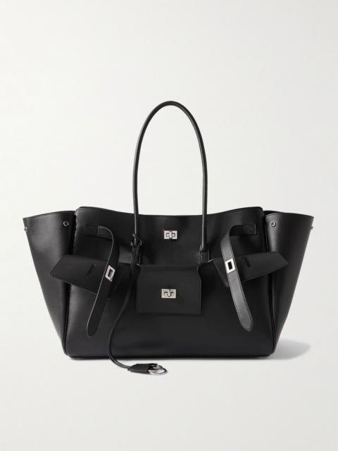 BALENCIAGA Bel Air Logo-Debossed Leather Tote Bag Black