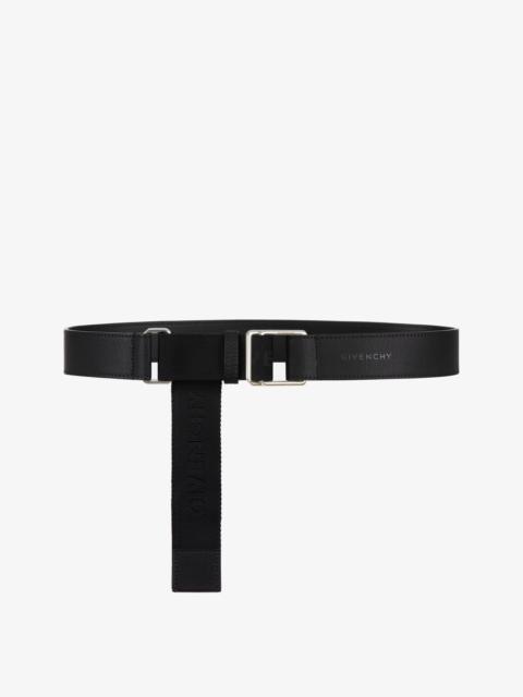 Givenchy GIVENCHY DOUBLE BUCKLE BELT IN LEATHER AND CANVAS