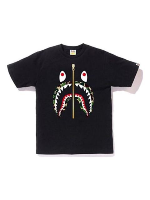 A Bathing Ape Half Zip Shark Face T-Shirt 'Black' BAPE19SS-007