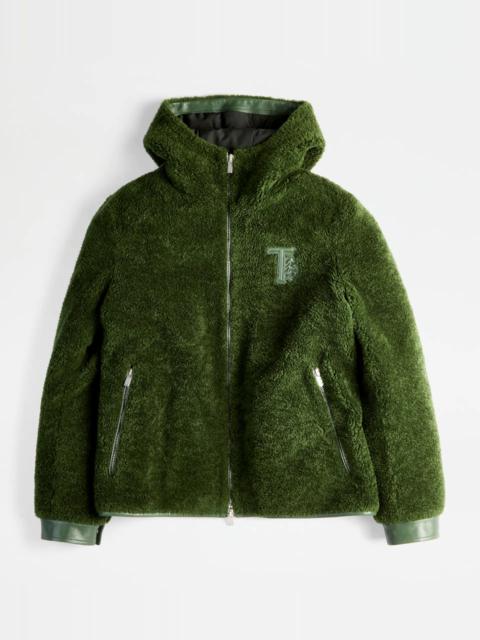Tod's TOD'S JACKET WITH LEATHER INSERTS - GREEN