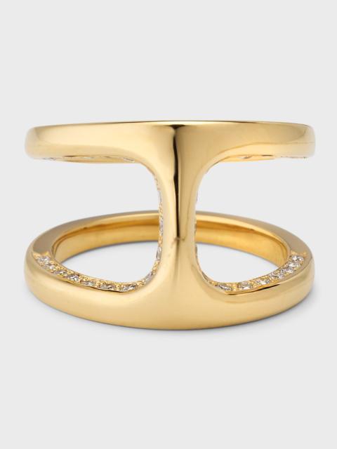 HOORSENBUHS® 18K Yellow Gold Dame Phantom Ring with Flooded Diamonds, Size 8