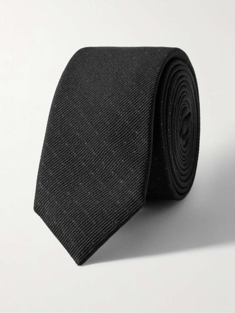 SAINT LAURENT 5cm Polka-Dot Wool and Silk-Blend Jacquard Tie