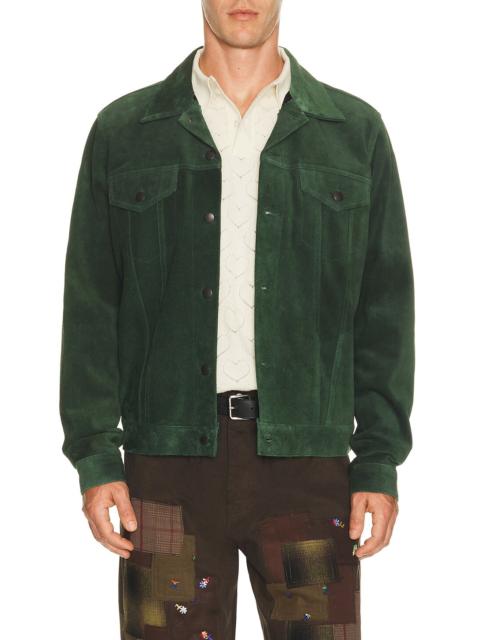 vowels Suede Trucker Jacket