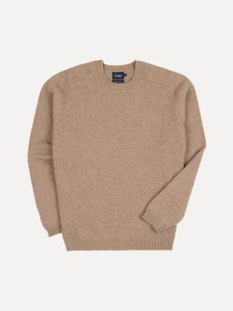 Drake's Oatmeal Cashmere Crew Neck Jumper