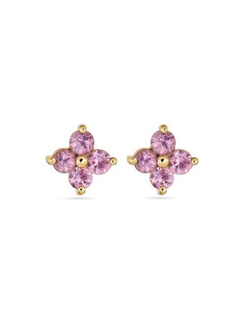 STONE AND STRAND Luckiest Clover Pink Sapphire Studs
