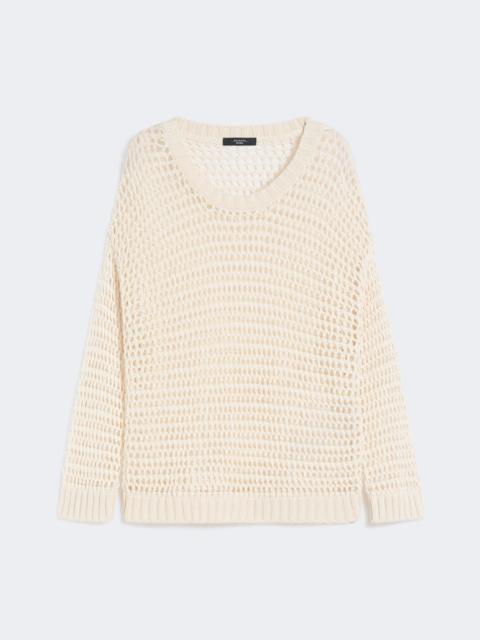 WEEKEND Max Mara Linen and cotton yarn mesh jumper - ECRU