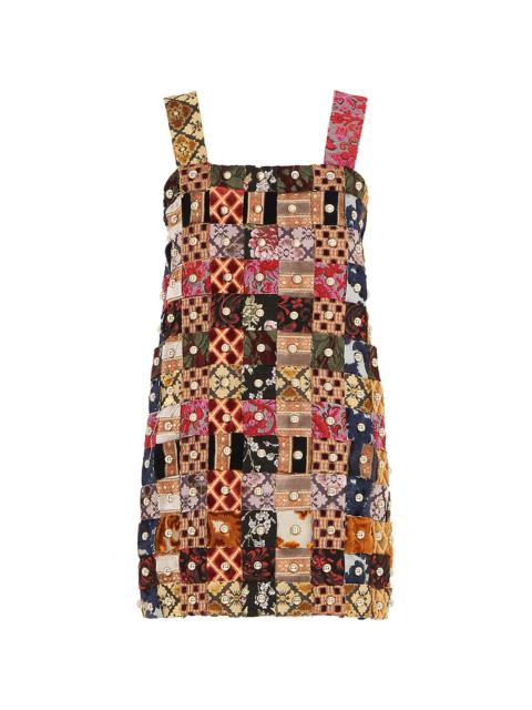 patchwork studded minidress