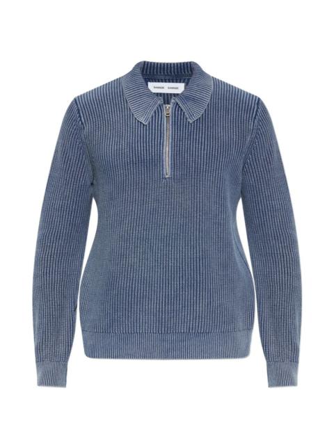 SAMSØE SAMSØE Saearl ribbed zip-fastening polo shirt