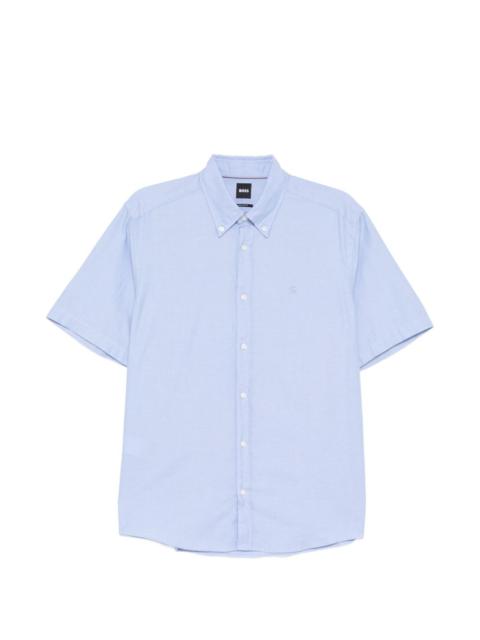 BOSS logo-embroidered shirt