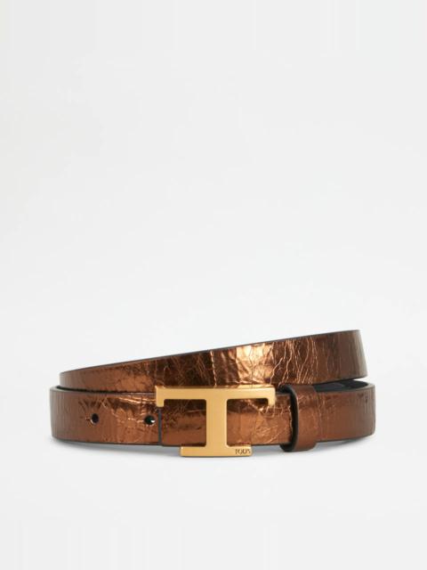 Tod's BELT IN LEATHER - GOLD