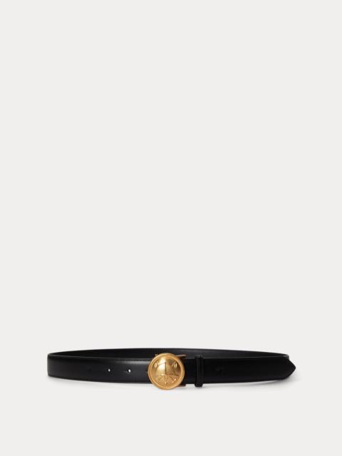 Polo Ralph Lauren Crest Plaque-Buckle Leather Belt