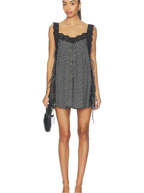 CAROLINE CONSTAS Lucilla Eyelet Mini Dress