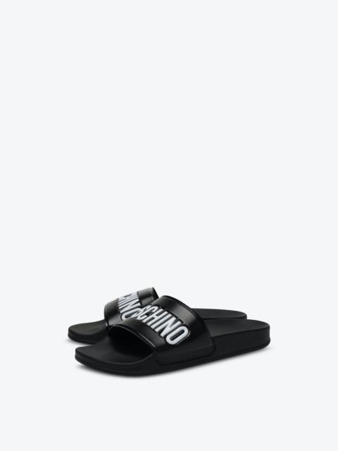 Moschino RUBBER POOL SLIDES WITH LOGO