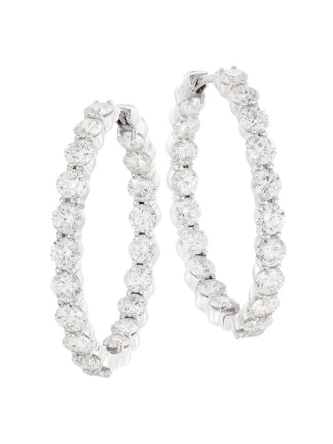 ROBERTO COIN Women's 18K White Gold & 7.21 TCW Diamond Inside-Out Hoop Earrings - White Gold