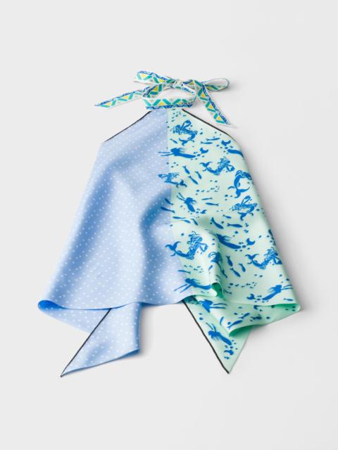 Prada Printed silk twill top