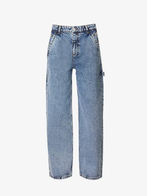 Moschino Acid-wash straight-leg mid-rise jeans