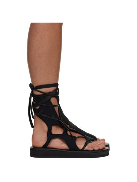 OTTOLINGER Black Strappy Flat Sandals