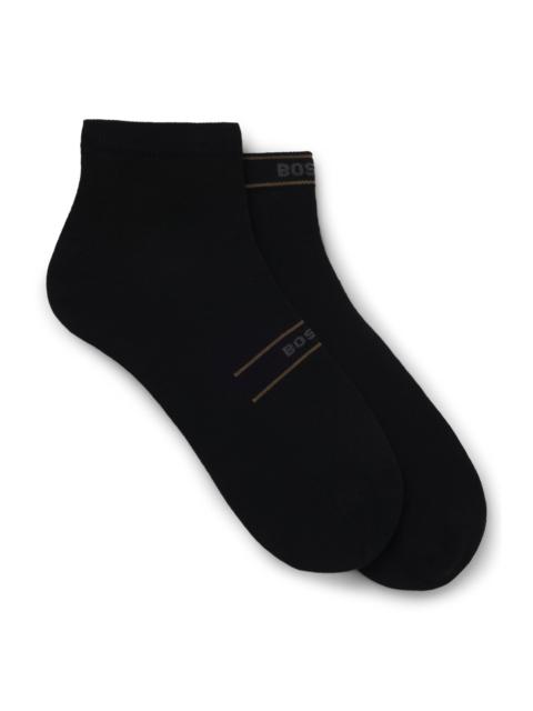 BOSS TWO-PACK OF SHORT-LENGTH SOCKS WITH STRIPE AND LOGO