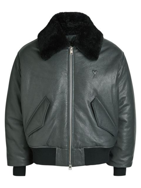 AMI Paris Ami Paris Padded Leather Jacket