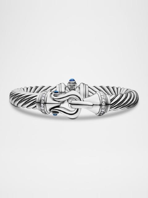 DAVID YURMAN 9mm Cable Buckle Bracelet with Diamonds & Topaz
