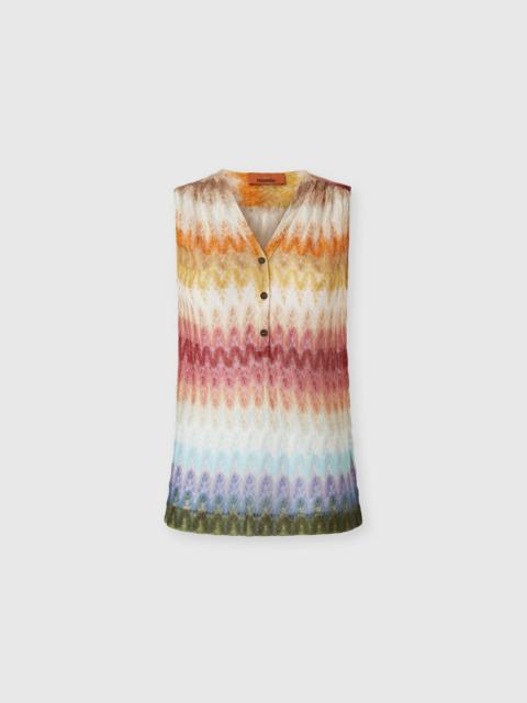Missoni Sleeveless viscose lamé blouse with lace motif