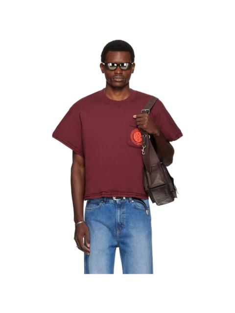 LU'U DAN Burgundy Wadded Pocket T-shirt