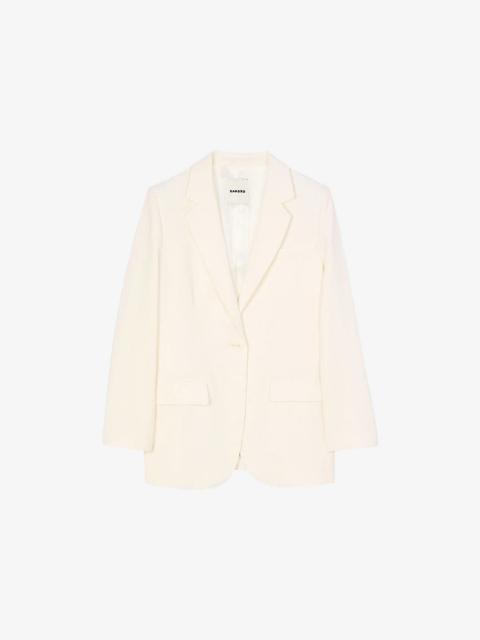Sandro Notched-Lapel Single-Breasted Woven Blazer