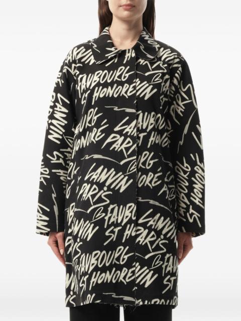 Lanvin graphic-print lapel-collar coat