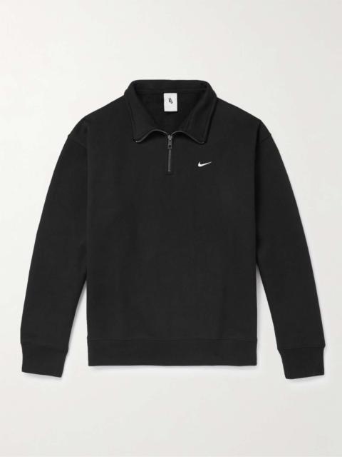 Nike Logo-Embroidered Cotton-Terry Half-Zip Sweatshirt
