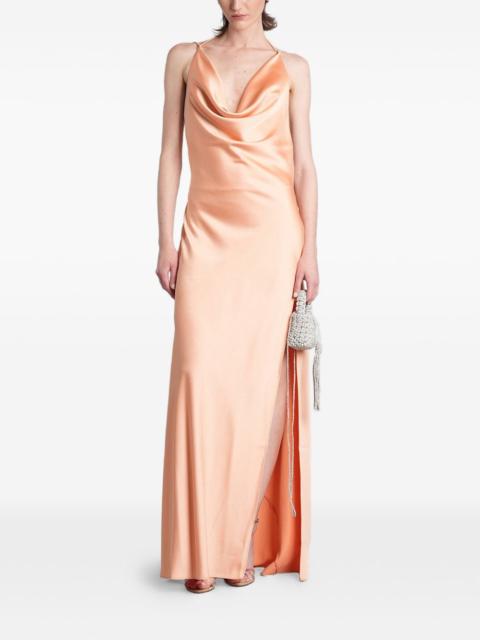 THE ANDAMANE cowl-neck backless maxi dress