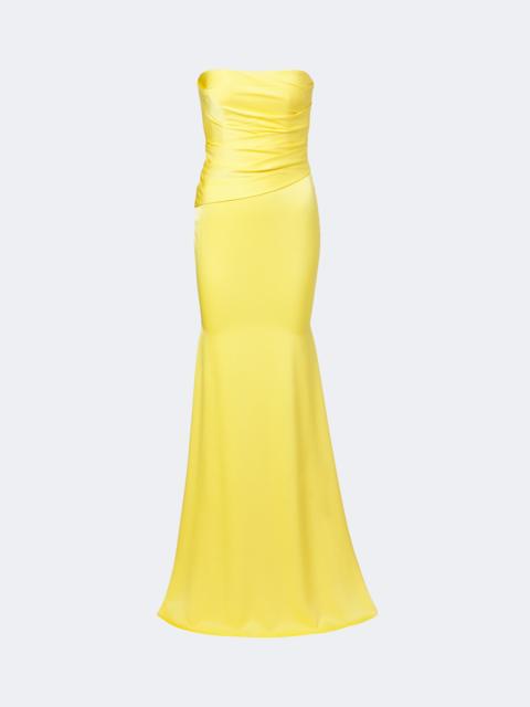 ALEX PERRY Satin crêpe bustier gown