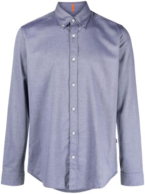 BOSS pattern-jacquard cotton shirt