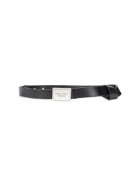 DSQUARED2 logo-plaque knotted belt