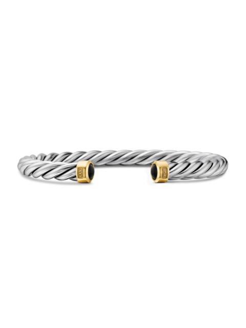 DAVID YURMAN Men's Cable Cuff Bracelet in Sterling Silver - Black Onyx
