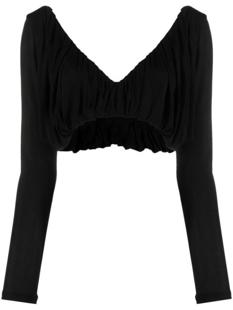 SAINT LAURENT gathered jersey cropped top