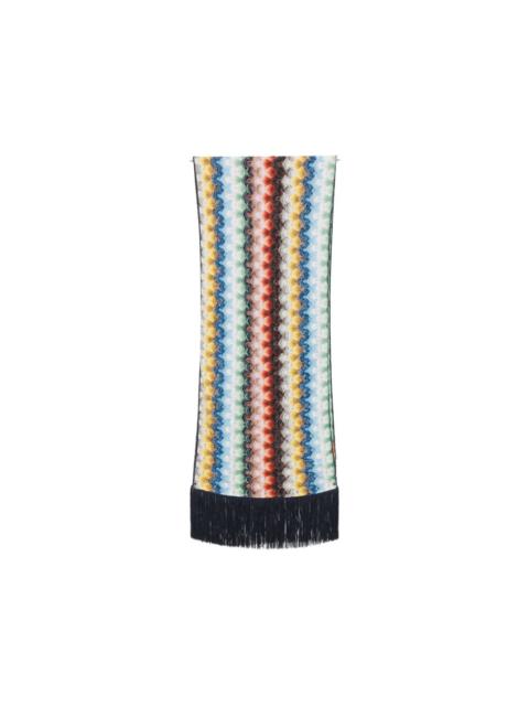 Missoni zigzag-knit fringed scarf
