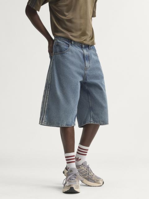 adidas FIREBIRD ADICOLOR DENIM JORTS MID-RISE STRAIGHT LEG