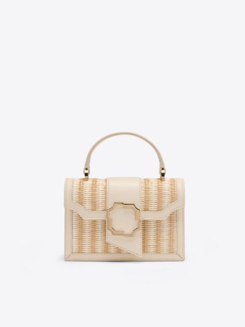 MALONE SOULIERS Audrey Cream Striped Raffia Mini Handbag