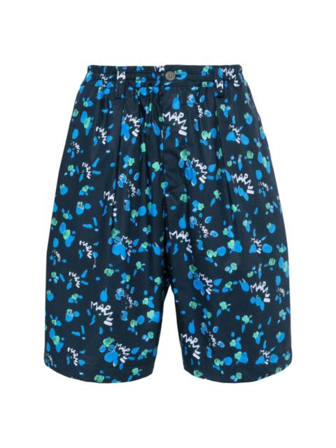 Dripping abstract-print deck shorts