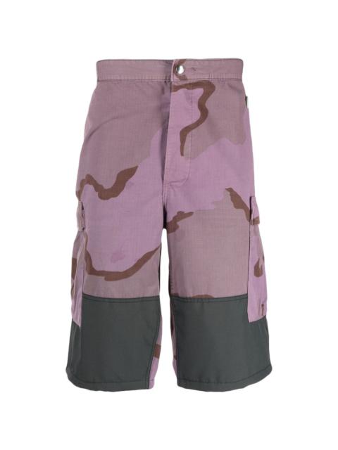 camouflage-pattern cargo shorts