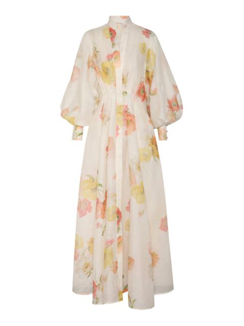 Tranquility Linen-Silk Shacket Maxi Dress multi