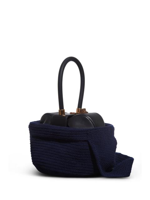 GABRIELA HEARST Crossover Knit Bag in Navy Cashmere