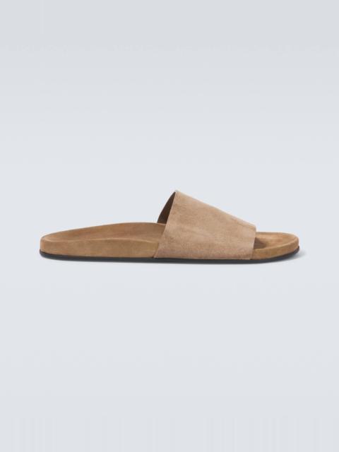 The Row Hugh suede slides