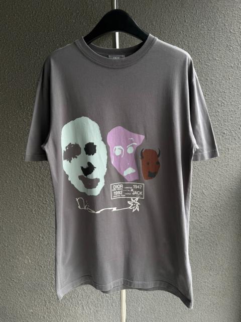 Dior Dior Travis Scott Ghost Face Grey Short Sleeve Top