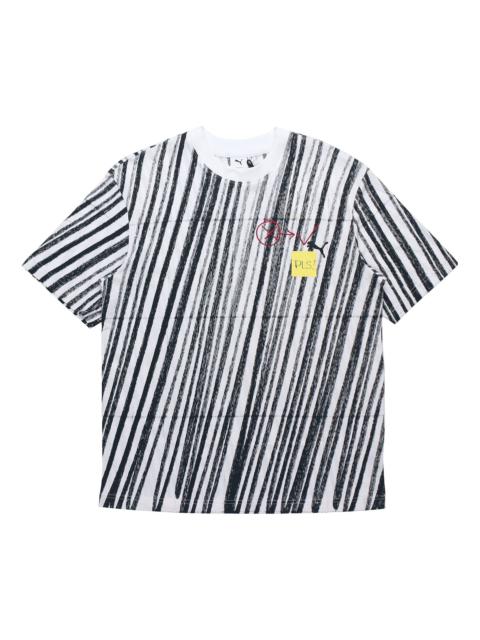 PUMA PUMA x MICHAELLAU Crossover Casual Sports Round Neck Breathable Printing Short Sleeve White 531322-0