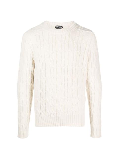 cable-knit wool jumper