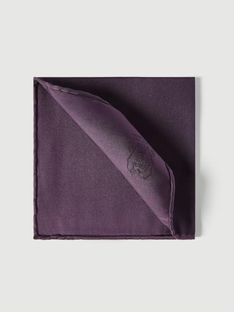 Brunello Cucinelli Silk pocket square with printed logo