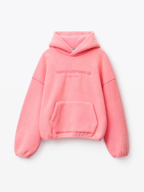 Alexander Wang HOODED SWEATSHIRT IN TEDDY FLEECE